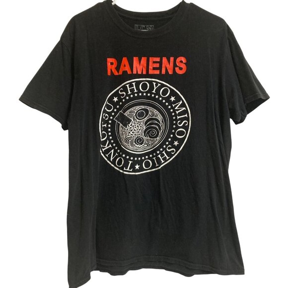 Men's RAMENS Graphic Tee T-Shirt Spoof on RAMONES Ramen Noodles LARGE - Picture 1 of 1